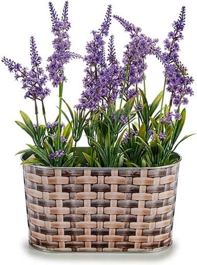 Arte r Plantenpot/bloempot teil- zink - bruin - L22,5 x D11,5 x H12 cm