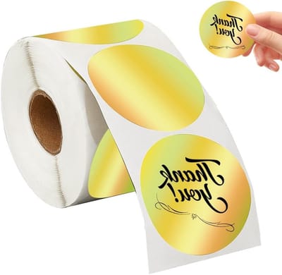 Allecto - Ronde Stickers - Papier - Goud - Waterdicht - Reflecterend - Zelfklevend - Geschikt voor Printer - Holografisch - DIY - Crafting - Barcode - Inpakken - Prijs - 500 Stuks - 2 Inch - Thermische Stickers.