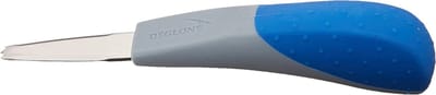 Déglon Ergonomisch oestermes – Veilig en efficiënt – Drietandig lemmet – Blauw/grijs – 5 cm lemmet – Levenslange garantie