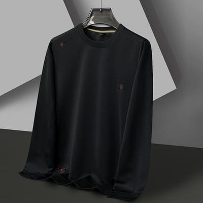 Nieuw Heren T-shirt met Lange Mouwen voor Lente en Herfst Middelbare Leeftijd en Jong Anti-Kreuk Non-Strijk Top met Lange Mouwen XXXXL