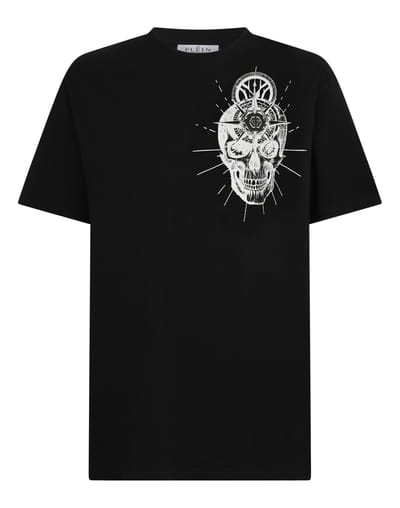 Round Neck T-Shirt Skull Tattoo