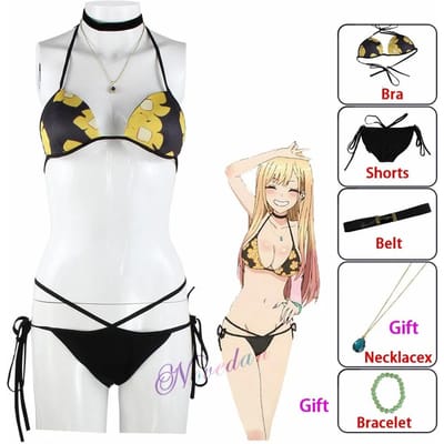 Kitagawa Marin Cosplay Anime Kitagawa Marin Cosplay Kostuum Jurk Schooluniform Pruik Pak Grote Maten Dames XXXL&Kitagawa Marin
