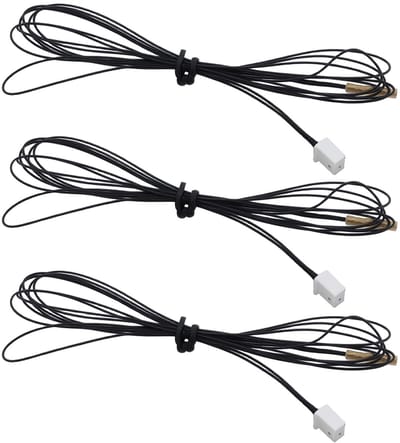 Dailygoods- Thermistor NTC 100K 3950 - Temperatuursensor - 3D Printer - Hoge Temperatuurbestendige Sonde - 1 Meter Kabel - Universele Connector