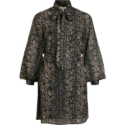 Object Anna L/s Shirt Dress Dames - Jurk - Zwart - Maat 36