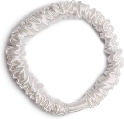 Lajetti - 100% Zijden Haarelastiek Scrunchie Wit - Silk Skinny Zijde Scrunchie Moerbei