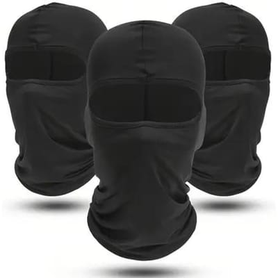 3 Stuks Sneldrogende Balaclava Sport Volledig Gezichtsmuts Zachte Ademende Mutsjes Fietshelm Binnenmuts Hardlopen Wandelen Vissen Kapmutsen black