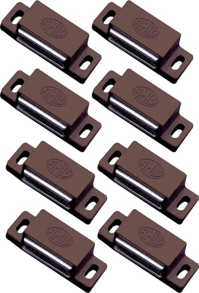 AMIG magneetsnapper/deurmagneet - 8 stuks - bruin - 4.3 x 1.45 x 1,2 cm - 3 kg
