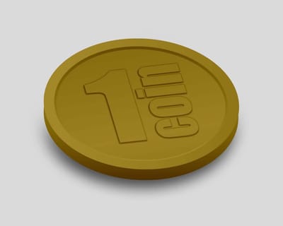 Reliëfmunten 1 Coin 29mm / Consumptiemunten / Betaalmunten (per 250 stuks) - GOUD