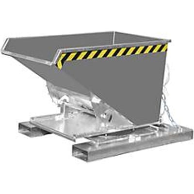 Kiepbak type 3S 300 voor heftruck, draagvermogen 750 kg met 3-zijdige kiepfunctie, grijs RAL 7005