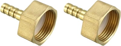 Messing Slangfittingen 8mm Barb 3/4 PT Vrouwelijke Draad Slangconnector Adapter voor Tuingebruik - Set van 2, Gouden Kleur, Voor Water- en Tuinslangen