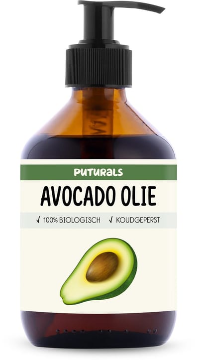 Puturals Avocado Olie 100% Biologisch - 300ml - Koudgeperst en Puur - Avocado Olie voor Haar, Huid en Gezicht