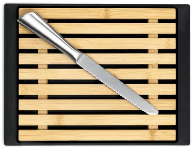 Snijplank met Opvangbak en Broodmes - Houten Broodplank met Kruimelvanger - Brood Snijden Zonder Kruimels - 3BMT®