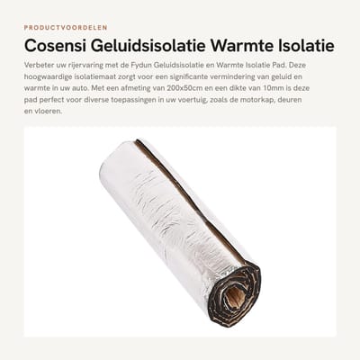 Dailygoods- Geluidsisolatie Geluidsdemper - Geluidsisolatie Auto - Geluidsisolatie Deur - Akoestische Panelen - Geluidsisolatie Platen - 200x50cm/10mm Dikte - Geluidsdemping