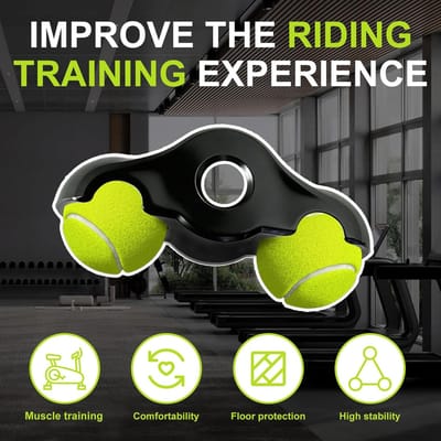 Rocker Plate Voeten - Indoor Cycling Basis - Realistische Beweging - Met Tennisbal Demping - 106x4 cm - Zwart