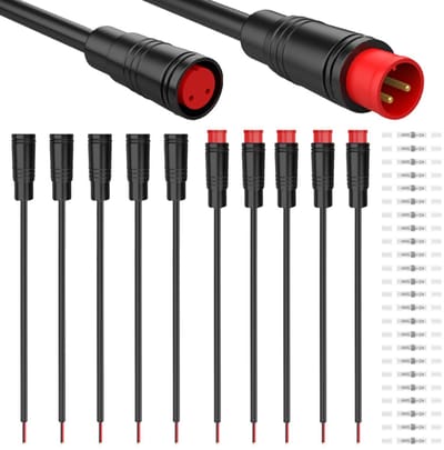 Dailygoods - 5 Paar Waterdichte 2-polige Julet-Verlengkabels voor E-bikes