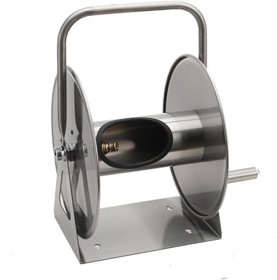 Tuinslanghouder - Slanghaspel - Tuin water geven - Roestvrij staal - 40 meter capaciteit - Zilver