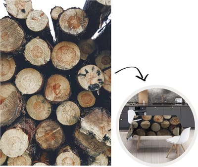 Tafelkleed - Tafellaken - 150x220 cm - Hout - Winter - Haard - Boomstam - Binnen en Buiten