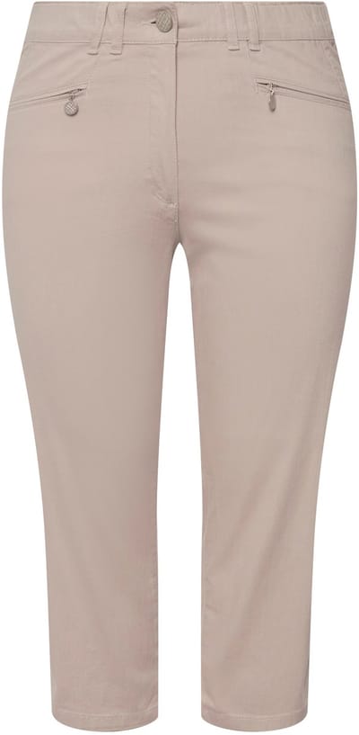 Ulla Popken - Dames - 7/8-Broek Mony kuitlang ritszakken stretch - Cement - Maat 48