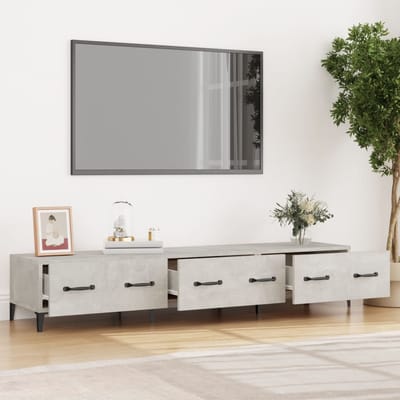 vidaXL - Tv-meubel - 150x34,5x30 - cm - bewerkt - hout - betongrijs