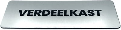 Deurbordje met tekst Verdeelkast - Formaat 150 x 50 mm x 1,6 mm - Incl. plakstrip | Geborstelde RVS-look toplaag | Gratis Verzending | Decoporta