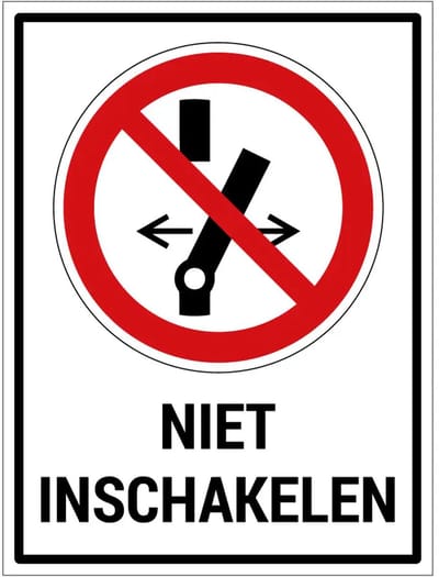 Niet inschakelen bord met tekst | gecoat dibond materiaal | 20 x 15 cm
