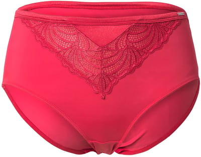 Ulla Popken - Dames - Midislip kant microvezel - Magenta - Maat 46+