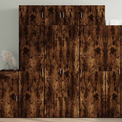 vidaXL - Opbergkast - 70x42,5x225 - cm - bewerkt - hout - gerookt - eikenkleur