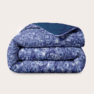 HappyBed Dekbed zonder overtrek 160x200 - Wasbaar Dekbed - Bedrukt dekbed zonder hoes - Hoesloos Dekbed - Twijfelaar dekbed - Mandala