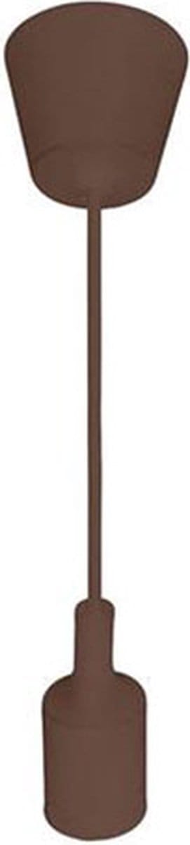 LED Hanglamp - Hangverlichting - Turno - Rond - Mat Bruin Kunststof - E27