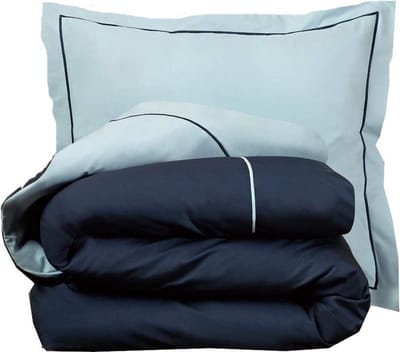De Witte Lietaer Dekbedovertrek Katoen Perkal Bumblebee - Tweepersoons - 200 x 200/220 cm - Blauw