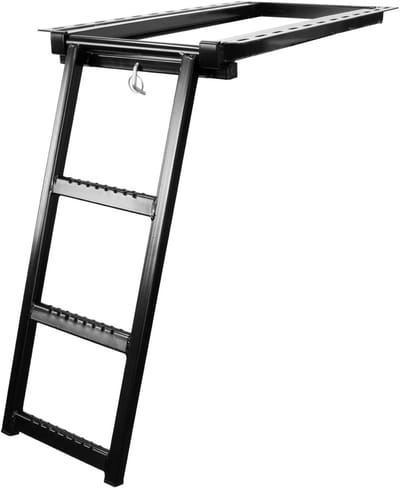 Vrachtwagen Opstapladder - Uittrekbaar Laadbord - Veilig Instappen - Antislip Sporten - 73cm Hoog - Zwart