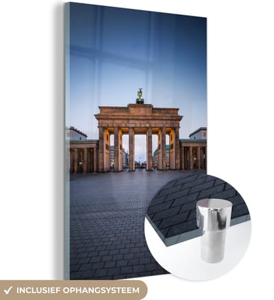 ® Glasschilderij 120x180 cm - Schilderij acrylglas - De beroemde Brandenburger Tor in de Duitse hoofdstad - Foto op glas - Muurdecoratie woonkamer - Wanddecoratie slaapkamer - Schilderijen