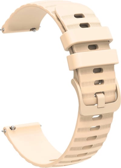 Siliconen bandje - geschikt voor Garmin Venu (2 Plus) / Venu SQ (2) / Vivomove (Style - Sport) / Vivoactive 3 / 5 / 6 / Forerunner 55 / 165 / 245 / 645 / 570 - 42mm - beige