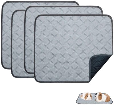 4 stuks Pipipads cavia's, herbruikbare PIPI pads, herbruikbare inleggers, absorberende, wasbare snelkooi voor konijnen, chinchilla's en hamsters (30 x 30 cm/12 x 12)