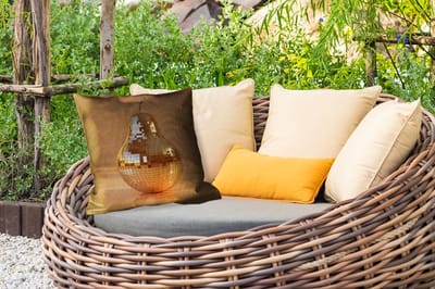 Buitenkussen - Goud - Disco - Glitter - Peer - 45x45 cm - Weerbestendig