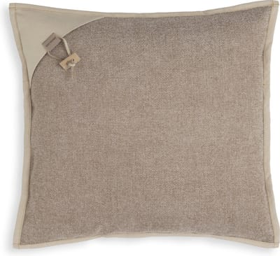 Knit Factory Hope Sierkussen - Vierkant kussen - Kussen woonkamer - Bank kussen - Decoratie kussen - Beige - 50x50 cm - Kussenhoes inclusief kussenvulling