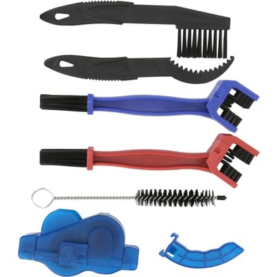 6 STUKS Fiets Onderhoudsmateriaal Mountainbike Kettingborstel Reiniger Reinigingsgereedschapskit black