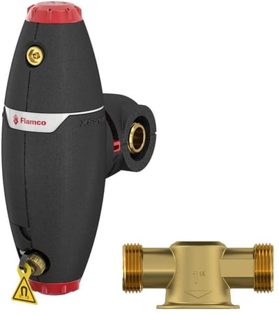 Flamco Lucht-/vuilafscheider XStream Vent-Clean DN20 - G1 M met isolatie, 11081