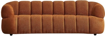 Vente-unique Driezitsbank in terracotta boucléstof - COLIANI