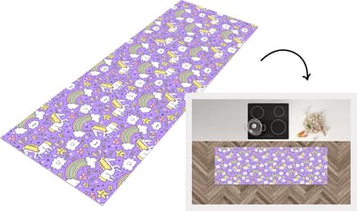 Keukenloper - Loper keuken - Unicorn - Patroon - Regenboog - Kind - 150x50 cm - Keukenloper vinyl