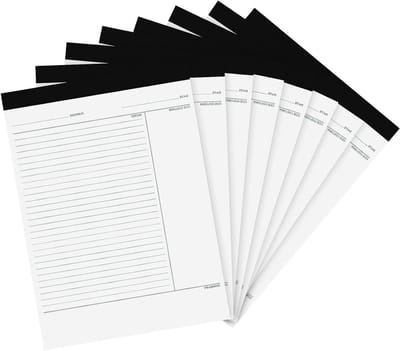 Schrijfblokken - Notitieblokken Papieren Blokken - Notities Maken - College Ruled - 8.5 x 11 inch - Wit