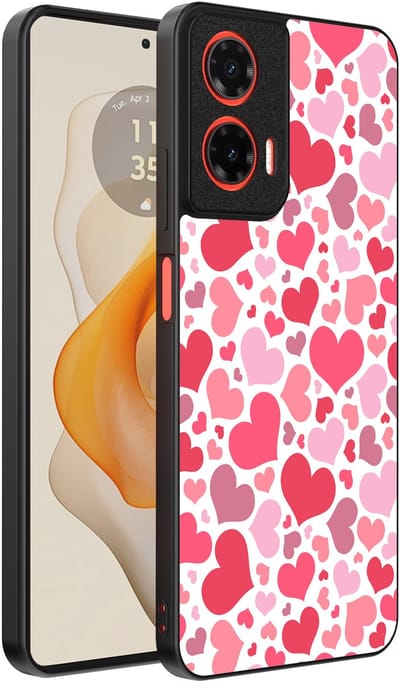 Smartphonica Telefoonhoesje Geschikt voor Motorola Moto G Stylus 2024 met Hartjes Print - Hearts Design TPU Backcover Case - Kinder Hoesje met Hartjes Design geschikt voor Motorola Moto G Stylus 2024