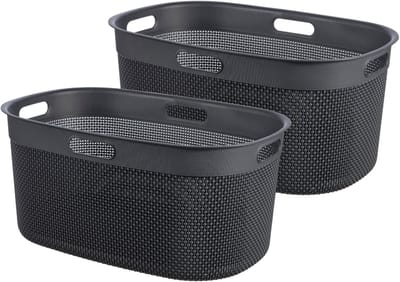 Curver Filo Wasmand - 45L - Set van 2 stuks - Antraciet