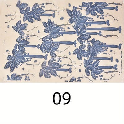 1 stuk Blauw en Wit Porselein Klei Transfer Bloemenpapier, DIY Decal Papier voor Aardewerk Keramiek Klei Transferpapier Traditionele Ambachtelijke Herbruikbaar Papier gray