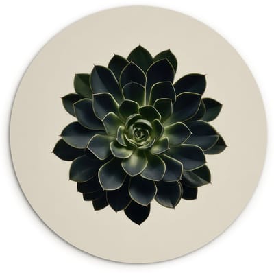 WallCircle® Wandcirkel 120x120 cm - Muurcirkel Rozet - Cirkelvormig - Donkergroen - Muurdecoratie woonkamer - Wanddecoratie slaapkamer - Kamer decoratie accessoires - Ronde schilderijen XXL