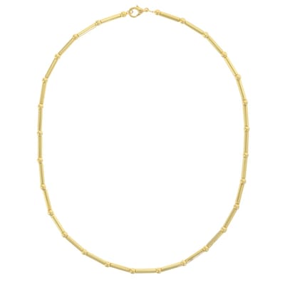 Behave – Ketting dames – Goudkleur buisschakel met bolletjes – Nikkelvrij