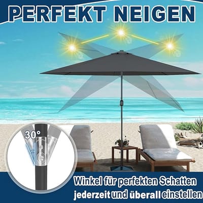 Parasol -Sonnenschirm Balkon & Garten Ø 270 cm | Depauwonen Kippbar & Verstellbar | Aluminiumgestell | Polyesterstoff UV Schutz LSF 50+ | Outdoor Sonnenschutz für Garten, Terrasse, Strand & Camping...