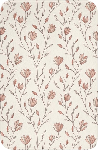 WC mat 40x60 cm - Antislip - Patroon - Klassiek - Roze - Toiletmat - Vloermat - Douchemat - Toilet tapijt - Toiletmatten
