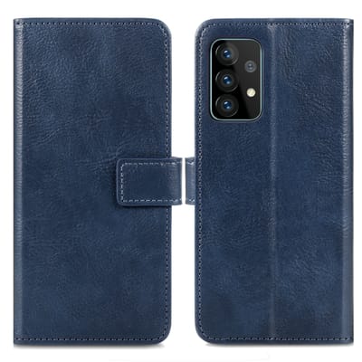 imoshion Hoesje - Geschikt voor Samsung Galaxy A52 (4G) / A52s / A52 (5G) - Luxe Bookcase - Donkerblauw