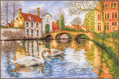 Lanarte Borduurpakket - Borduurset - Borduurpakket volwassenen - Telpakket kit - 52 x 36cm - Brugge - PN-0216170